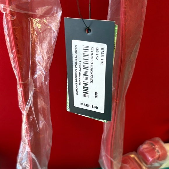 Badgley Mischa Red Quilted Backpack - Picture 3 of 3